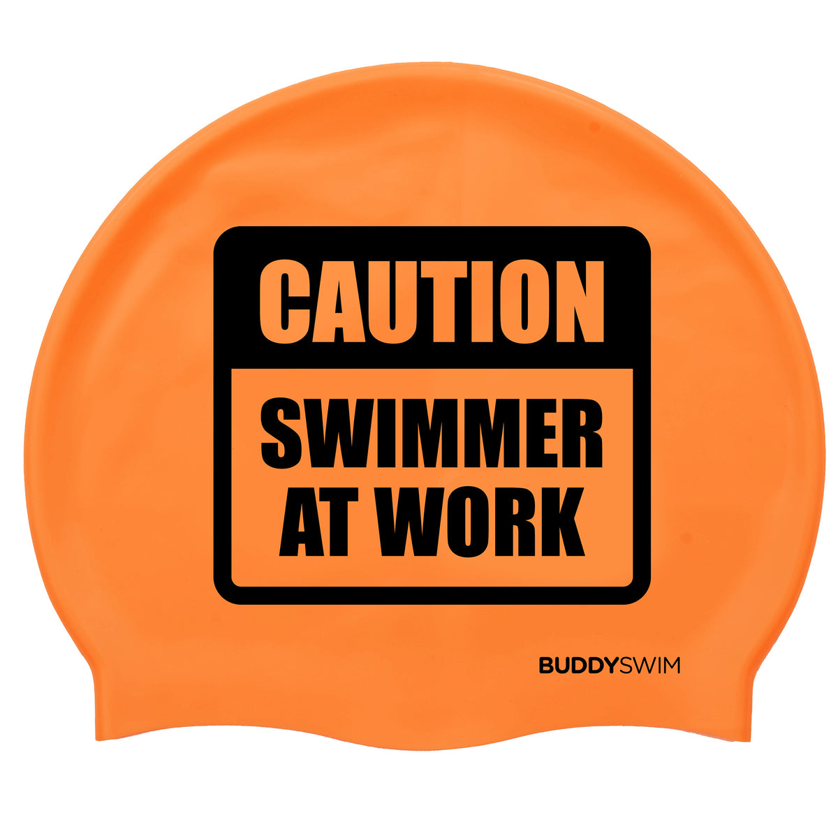 Buddyswim Bonnet Natation Caution Swimmer At Work Orange
