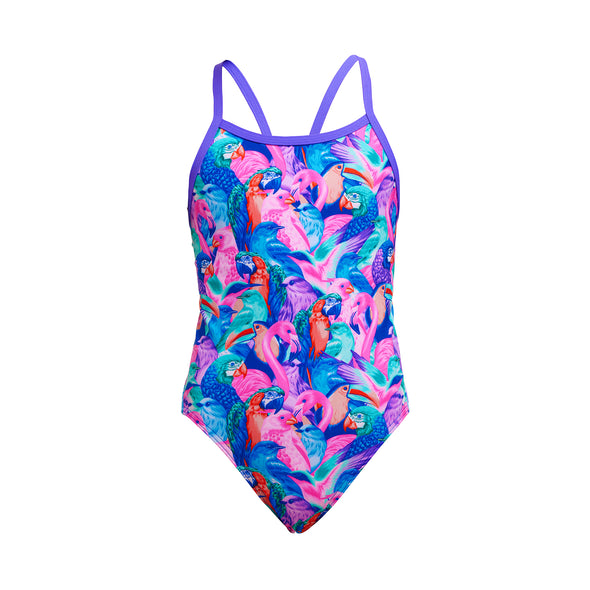 Birds Gone Wild | Girls Single Strap One Piece