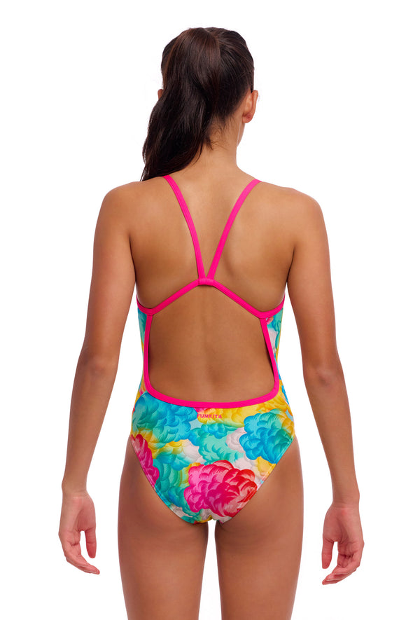 Cloudy Colours | Girls Single Strap One Piece