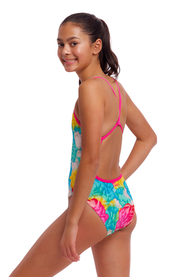 Cloudy Colours | Girls Single Strap One Piece