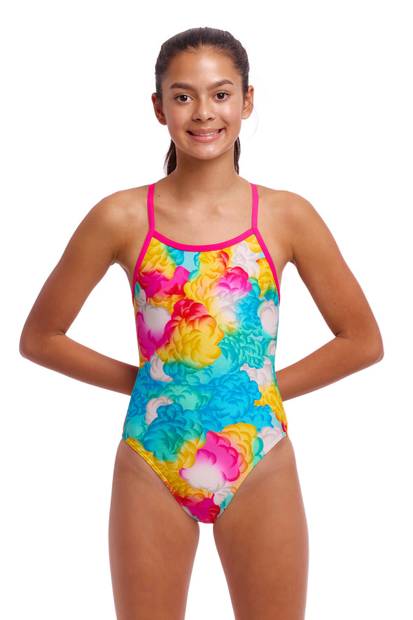 Cloudy Colours | Girls Single Strap One Piece