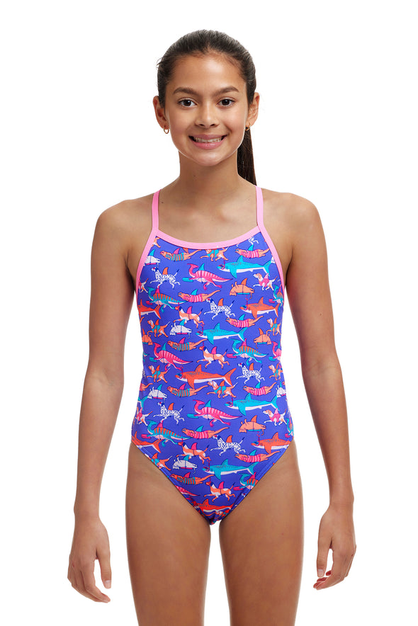 Doggie Paddle | Girls Single Strap One Piece