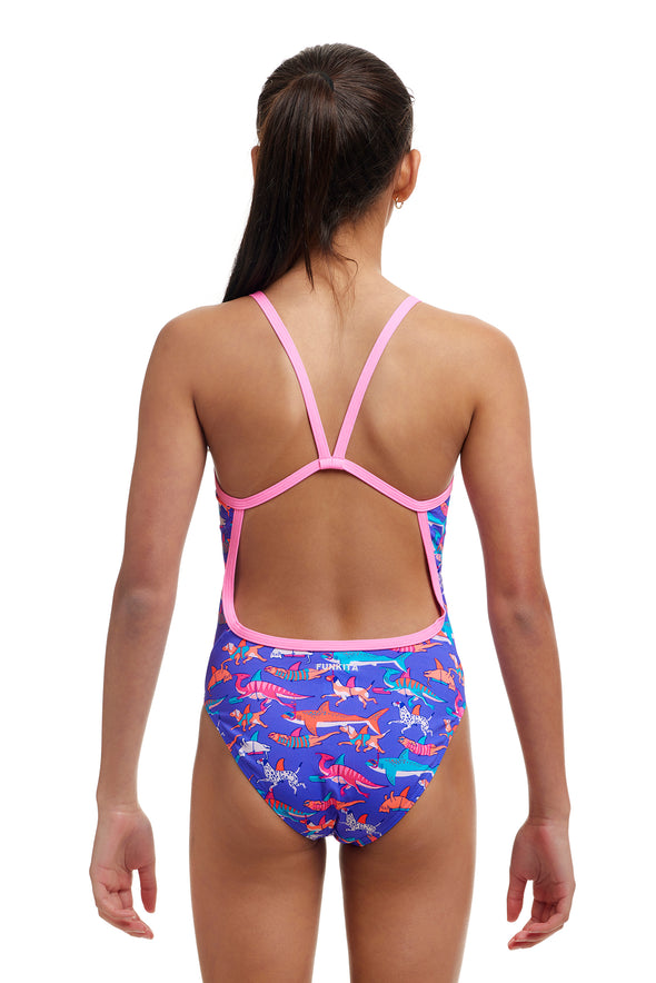 Doggie Paddle | Girls Single Strap One Piece