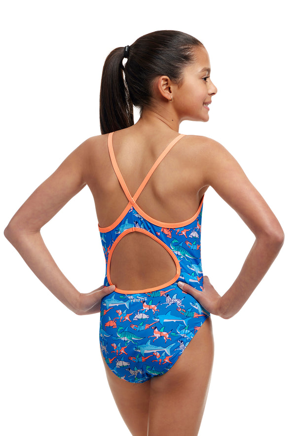 Fin Swimming | Girls Diamond Back One Piece