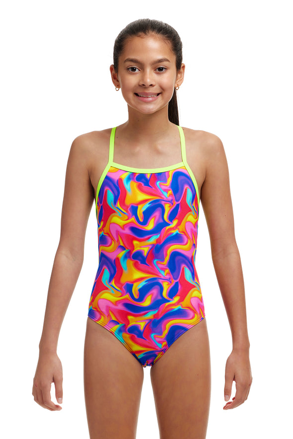 Summer Swirl | Girls Strapped In One Piece