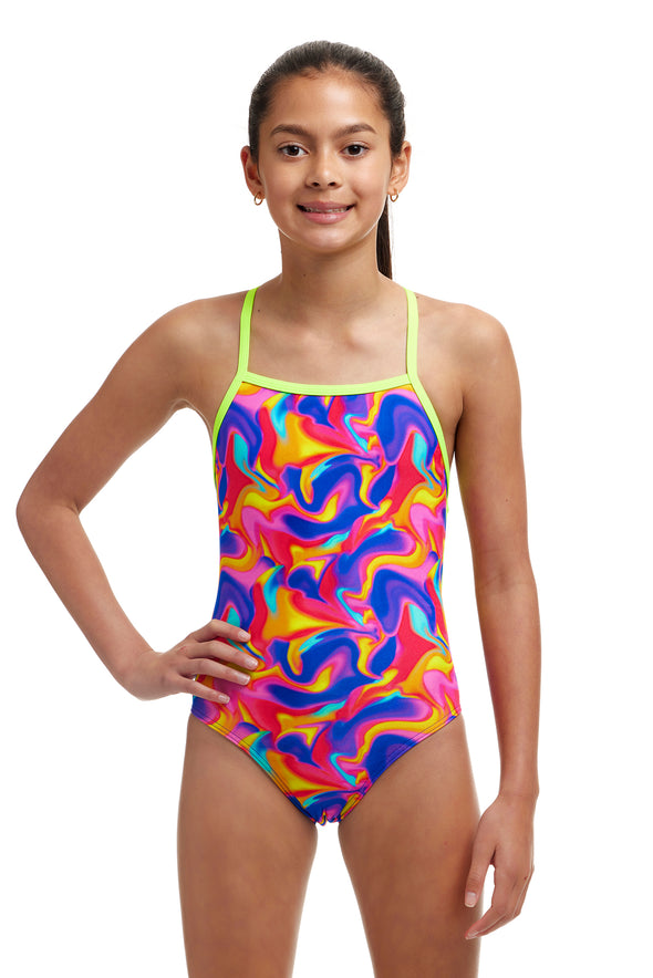 Summer Swirl | Girls Strapped In One Piece