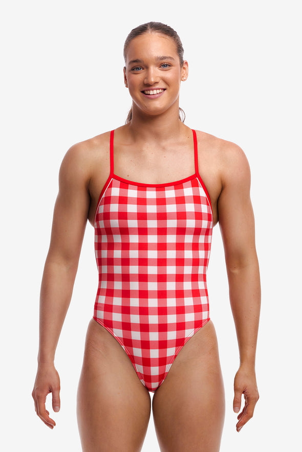 Red Checker | Ladies Single Strength In One Piece