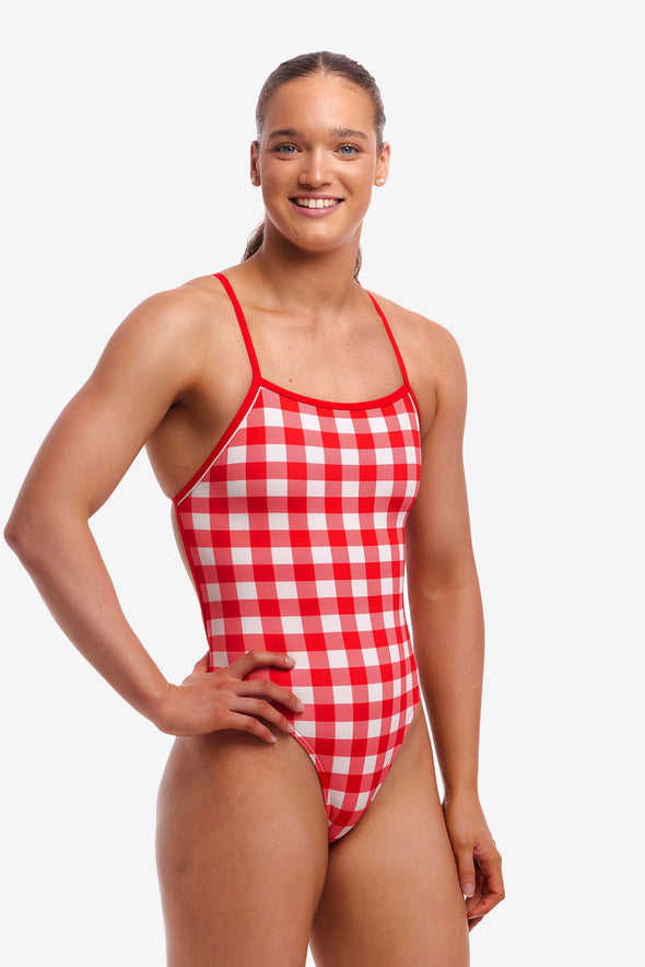 Red Checker | Ladies Single Strength In One Piece